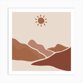 Sun And Mountains Art Print