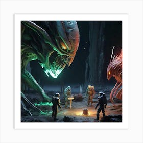 Aliens In Space Art Print