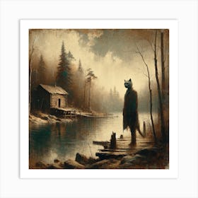 Cat On A Dock Art Print Art Print