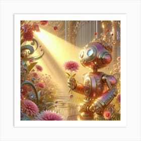 Robot In The Garden 1 Art Print