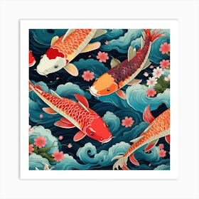 Koi Fish Pattern Art Print