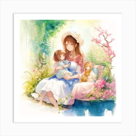 Beautiful Woman Holding Her Baby Girl And 0 (2) 11zon Art Print