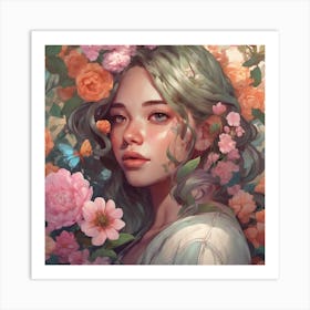 Floral Reverie Portrait Of Nature S Grace (1) Art Print