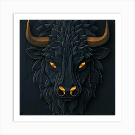 Bison Head Art Print