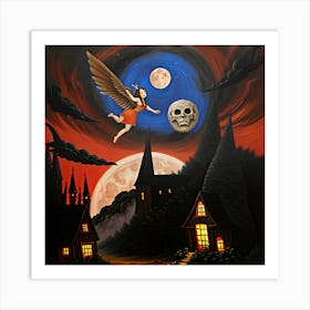 Angel And Skull Art Print