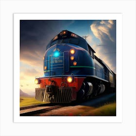 Train On The Tracks 2 Art Print