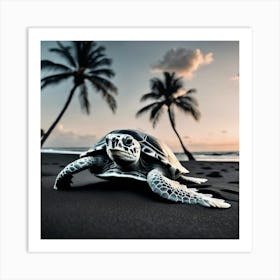 Turtle On The Beach 3 Art Print