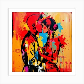 Kissing Couple 3 Art Print