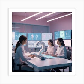 Women In Medical Office Art Print