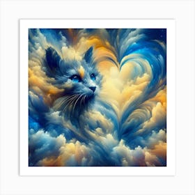 Cat In The Clouds 3 Art Print