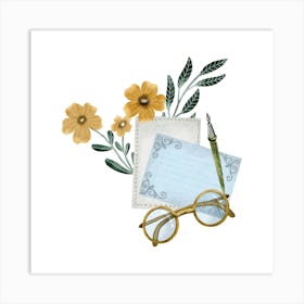 Vintage Pens And letter envelopes Art Print