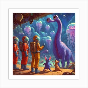 Space Creatures Art Print