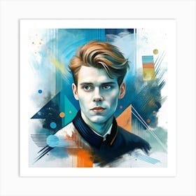 Young Man With Blue Hair Art Print