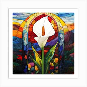 Flowers Stained Glass Sublimation 12 Art Print