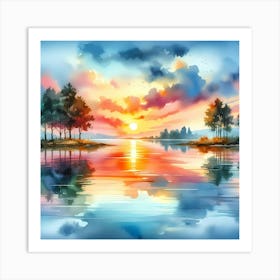 Sunset Painting 5 Art Print