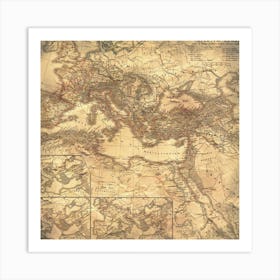 Ancient Map Of The Roman Empire Art Print