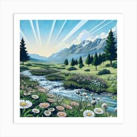 Serene And Peaceful Meadow 1 Art Print