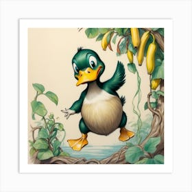 Duck In The Jungle 2 Art Print