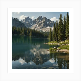 Mountain Lake - Mountain Lake Stock Videos & Royalty-Free Footage Art Print