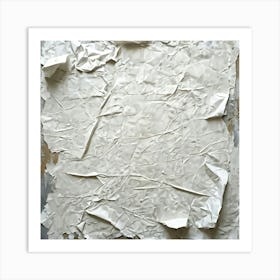 Abstract Art Featuring A Crumpled White Sheet Surface Rich With Texture Showcasing Wrinkles And Cre (4) Art Print