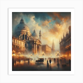 Venice At Night 1 Art Print