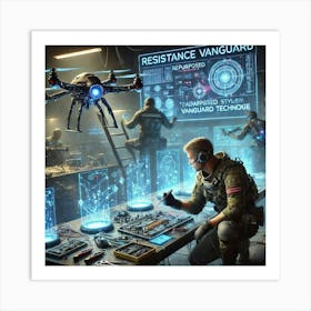 A Sci Fi Depiction Showcasing The Resistance Fighters Technological Proficiency Art Print