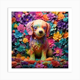 Flower Dog Art Print