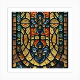 Picture of medieval stained glass windows Art Print