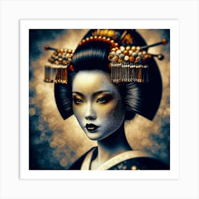 Geisha Creative Illustration Artwork 48 Art Print