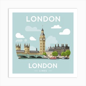 London Map Minimal Line Painting Cinematic Il(1) Art Print