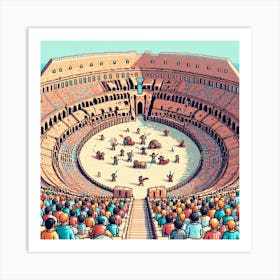 8-bit ancient colosseum 3 Art Print