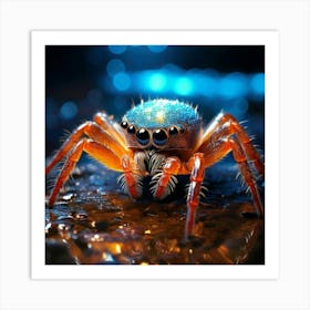 Firefly Whimsical Anthropomorphic Water Spider With A Charming Glow 14432 (2) Art Print