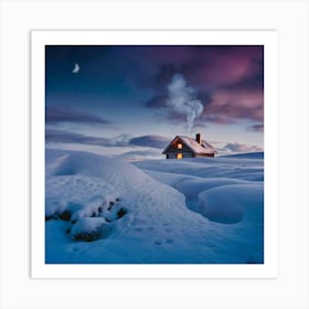 House On The Snow Art Print