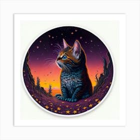 Cat Colored Sky (63) Art Print