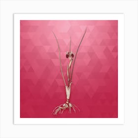 Vintage Snake's Head Botanical in Gold on Viva Magenta n.0178 Art Print