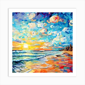 Sunset On The Beach 10 Art Print