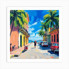 Street Scene In Cuba 1 Art Print