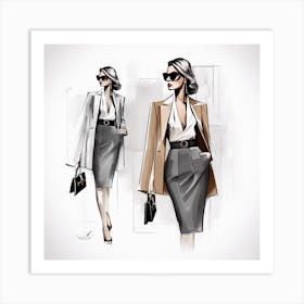 A Sophisticated And Stylish Fashion Illustration 4 Art Print
