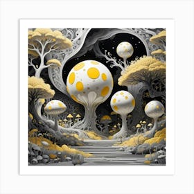 Mushroom Forest Art Print