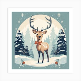 Deer In The Forest 12 Art Print