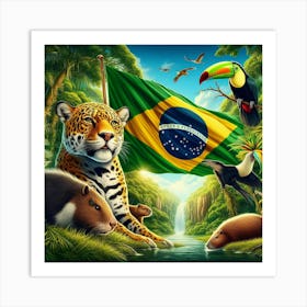 Brazilian Flag Art Print