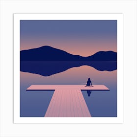 A Glassy Lake 1 Square Art Print