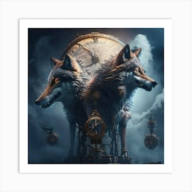 Steampunk Wolves Art Print