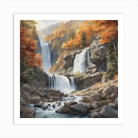Beautiful Waterfall In The Forest Art Print