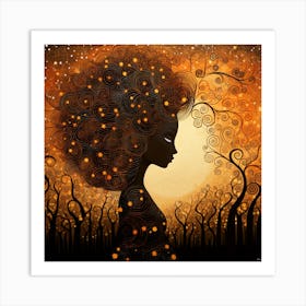 Hair In The Wind 7 Art Print