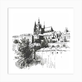 A Prague Castle Hand Drawn Sketch Illustration 1720468255 2 Art Print