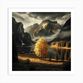 Tree In The Mountains 1 Art Print