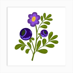 Blueberry Flower Art Print