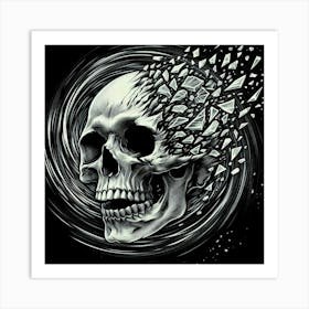 Skull With Shards Art Print