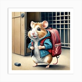 School Hamster 1 Art Print